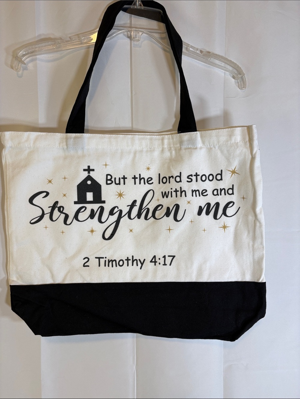 Othr Cream and Black "Strengthen Me" Canvas Tote